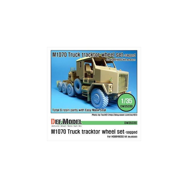 DEF.MODEL,US M1070 Truck Tractor Sagged wheel set (for Hobbyboss 1/35), DW35030, SCALE 1/35
