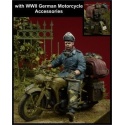 D-Day, 35082,1:35,'Herman Goering' Division Officer Motorcycle Rider+Accessories