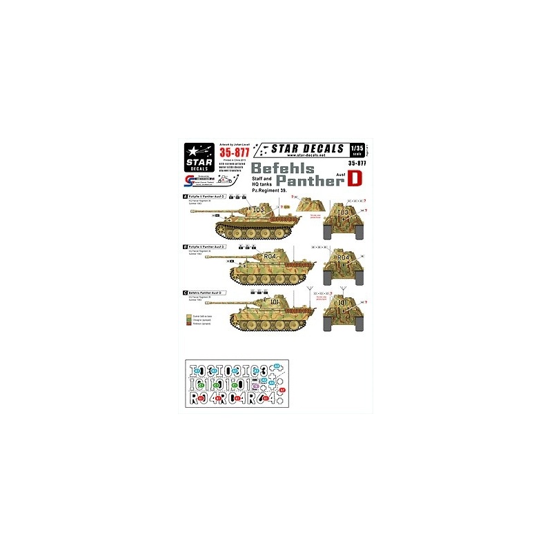 Star Decals 35-877, Decals for Befehls Panther Ausf D. Staff and HQ tanks, 1:35