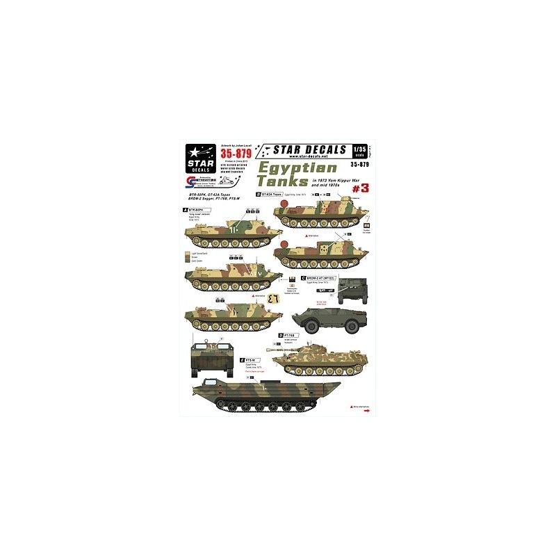 Star Decals 35-879, Decals for Egypt Tanks 3 Yom Kippur War and 1970s, 1:35