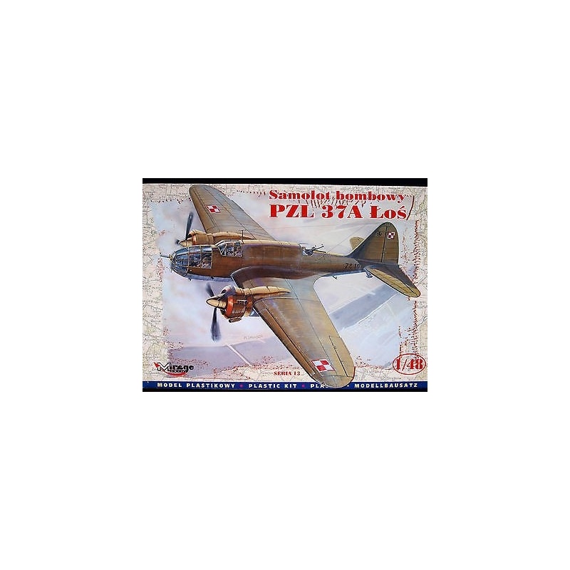 PZL 37A ŁOŚ, BOMBER AIRCRAFT, MIRAGE HOBBY 481301, SCALE 1/48