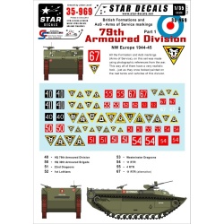 Star Decals, 35-969 British 79th Armoured Division 1. Formations , SCALE 1/35