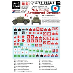 Star Decals,35-971 British 7th Armoured Division. Formations and Ao , SCALE 1/35