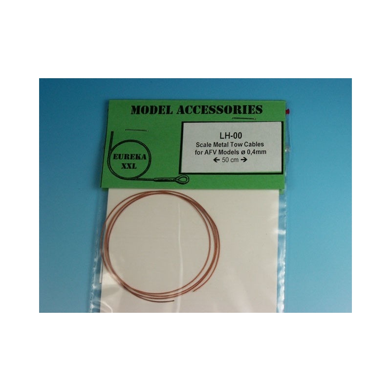 LH-00 0.4mm Metal wire rope for AFV Kits , Eureka XXL, scale 1/35
