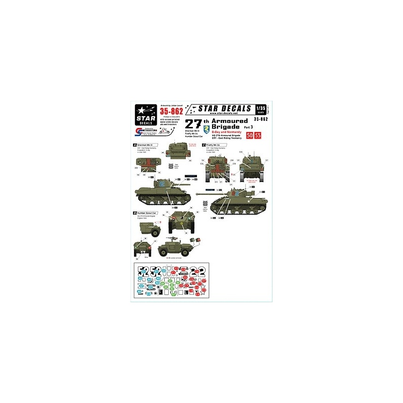 Star Decals 35-862, Decals for Br. 27th Arm.Brigade  3, 1:35