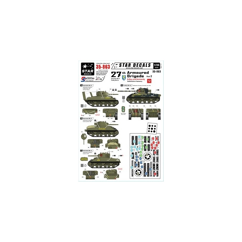 Star Decals 35-863, Decals for Br. 27th Arm.Brigade  2, 1:35