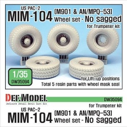 DEF.MODEL, US M901 & AN/MPQ-53 Trailer Wheel set-No Sagged (Trumpeter), DW35094