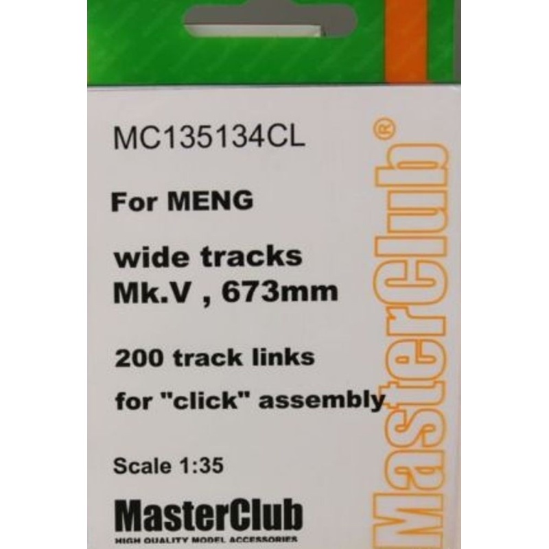 MASTERCLUB 1/35, MC135134CL, RESIN TRACKS for Mk.V (Wide, 673mm)