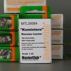 MASTERCLUB, MTL35064, METAL TRACKS for "Komintern" Russian tractor, 1:35