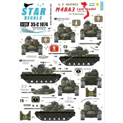 Star Decals, SCALE 1/35, 35-C1074 US Marines in Vietnam.M48A3 Late model