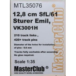 MASTERCLUB, MTL35076, 1:35, METAL TRACKS for 12,8 cm SFL/61 Sturer Emil,VK3001H