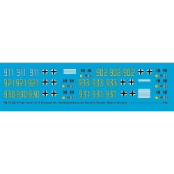 Peddinghaus 1/35, 3507, Decals for 6 Tiger I of the 9. company Div. Totenkopf,