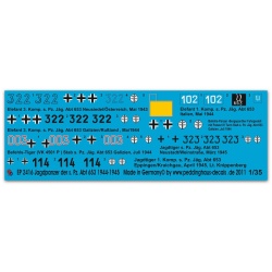 Peddinghaus 1/35, 2416, Decals for Huntingtanks of the s.Pz. Abt 653 1944-1945.