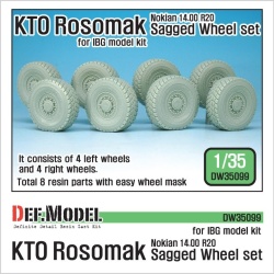 DEF.MODEL,DW35099, KTO Rosomak Nokian Sagged Wheel set (for IBG), 1:35