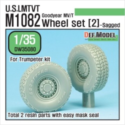 DEF.MODEL,DW3080, US M1082 LMTVT Sagged Wheel set(2) Goodyear MV/T tires , 1:35