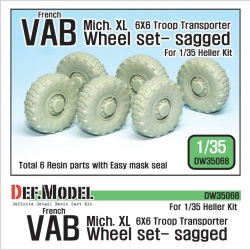 DEF.MODEL,DW35068, French VAB 6X6 Troop Transporter Sagged Wheel set , 1:35