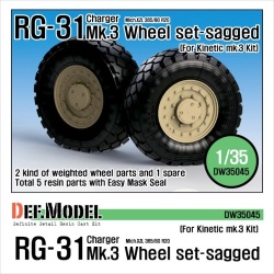 DEF.MODEL, RG-31 Mk.3 Sagged Wheel set (for Kinetic), DW35045, 1:35