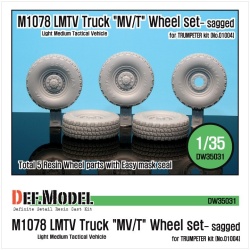DEF.MODEL, DW35031, M1078 LMTV Truck "MV/T" Sagged Wheel set (Trumpeter), 1/35