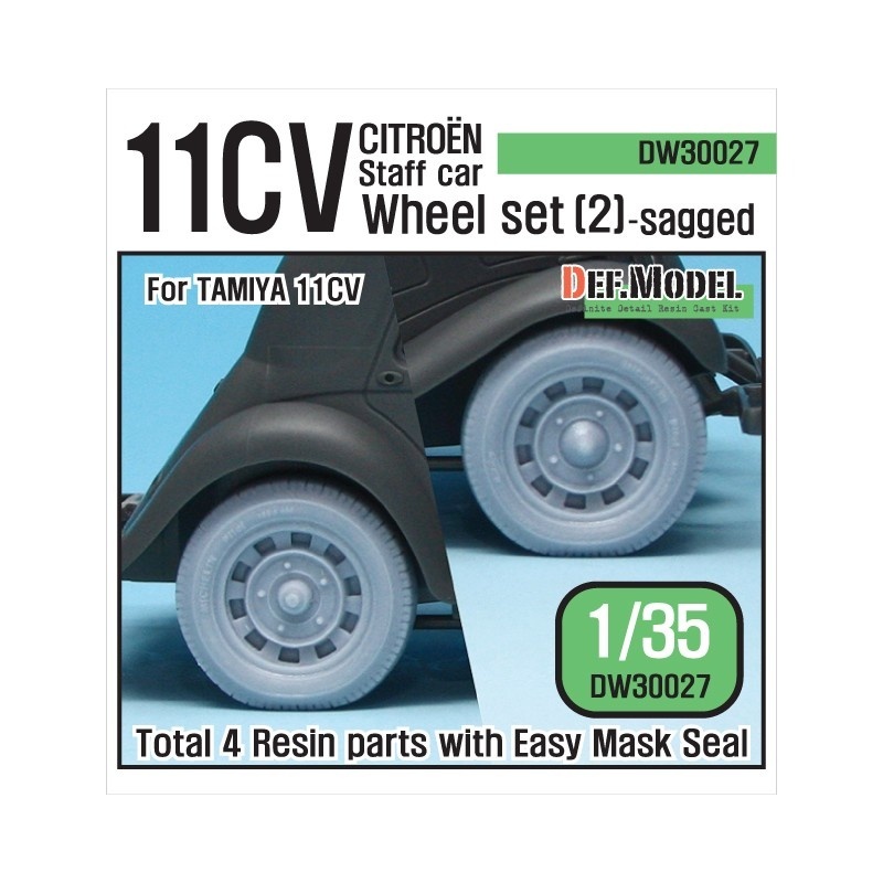 DEF.MODEL, 11CV Staff car Sagged Wheel set (2), DW30027, 1:35