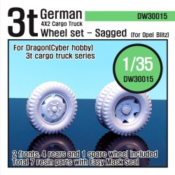 DEF.MODEL, DW30015, WW2 German 3t Cargo Truck Wheel set (for Dragon 1/35), 1/35