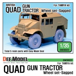 DEF.MODEL, British QUAD Gun Tractor Wheel set (for Tamiya 1/35) DW30022, 1:35