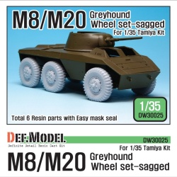DEF.MODEL, US M8/M20 Greyhound Sagged Wheel set (for Tamiya), DW30025, 1:35