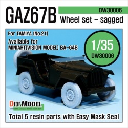 DEF.MODEL, WWII GAZ67B Russian Field Car Wheel set, DW30006, 1:35