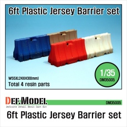DEF.MODEL, DM35005, Modern 6ft Plastic Jersey Barrier set (4 PCS) , 1:35
