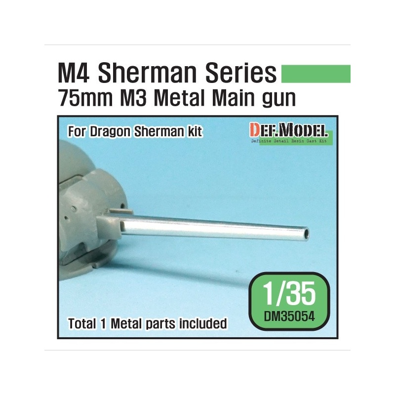 DEF.MODEL, DM35054, M4 Sherman 75mm M3 Main gun Metal barrel, 1/35