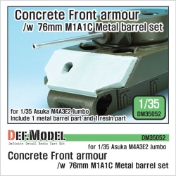 DEF.MODEL, DM35052, US M4A3E2 Concrete Front armour /w M1A1C barrel set,1:35
