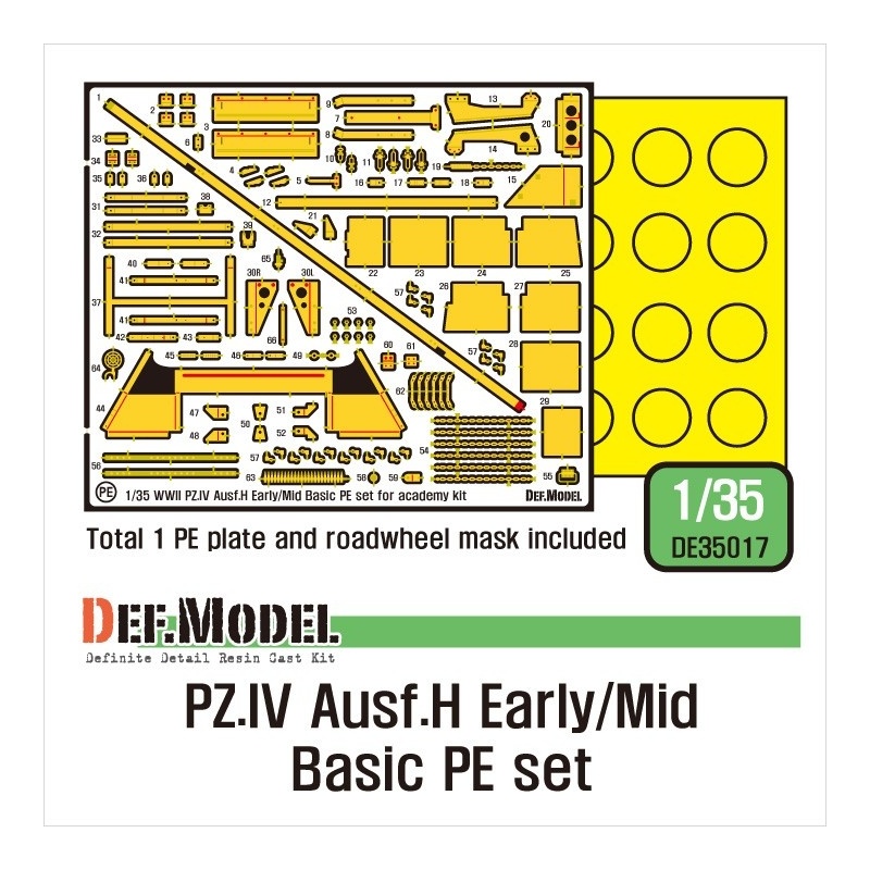 DEF.MODEL, DE35017, German Pz.IV Ausf.H Early/Mid Basic PE set, 1:35