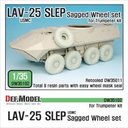 DEF MODEL, US LAV-25 SLEP "XML" Sagged Wheel set, DW35102, 1:35