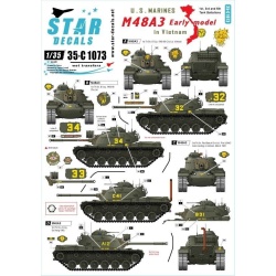 Star Decals, SCALE 1/35, 35-C1073 US Marines in Vietnam.M48A3 Early model.