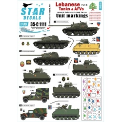Star Decals, SCALE 1/35, 35-C1111, Generic Lebanese Armed Forces unit markings