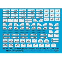 Peddinghaus 1/35, 1050, Decals for Numberplates for german police and Waffen SS