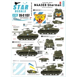 Star Decals, 1/35, 35-C1137, M4A3E8 Sherman 2.Korean War tigerface Shermans