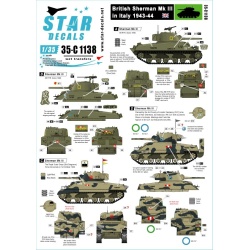 Star Decals,1/35, 35-C1138, British Sherman in Italy 1943-44