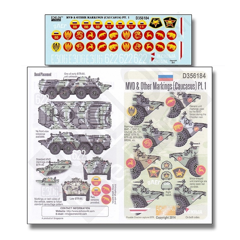 ECHELON FD D356183, 1/35 Decals for BTR-80s with Interesting Markings