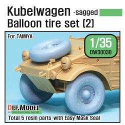 DEF. MODEL, WWII Kubelwagen Balloon Tire set (2) DEF Model DW30030