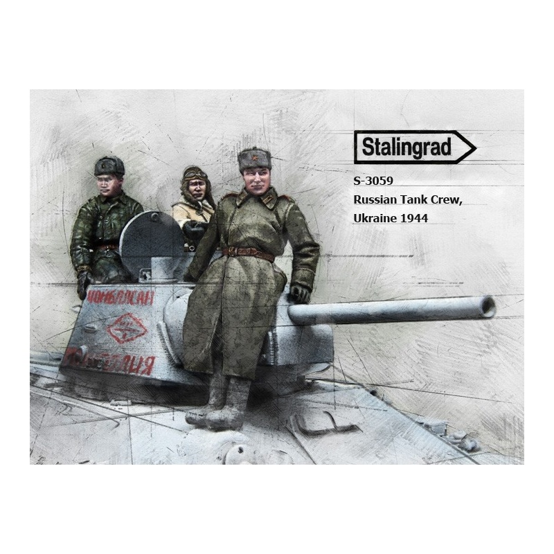 STALINGRAD MINIATURES, 1:35, Russian Tank Crew, Ukraine 1944 (3 FIGURES), S-3059