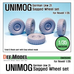 DEF.MODEL,DW35046, German UNIMOG Lkw 2T Truck Sagged Wheel set (for Revel), 1:35