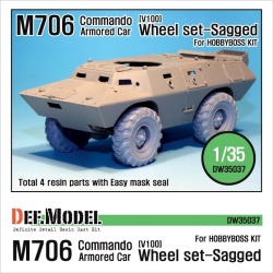 DEF.MODEL,DW35037, US M706 Commando Armored Car sagged wheel set , 1:35