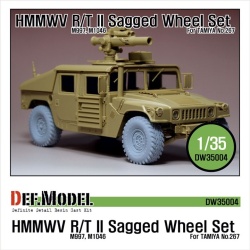 DEF.MODEL,DW35004A, M997/M1046 HMMWV R/T II Sagged Wheel set (for Tamiya) , 1:35