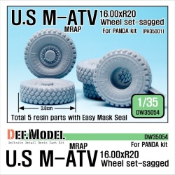 DEF.MODEL, US M-ATV MRAP BIG Sagged Wheel set, DW35054, 1:35