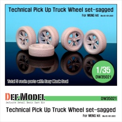 DEF.MODEL, Technical Pick up Truck Sagged Wheel set, DW35021, 1:35
