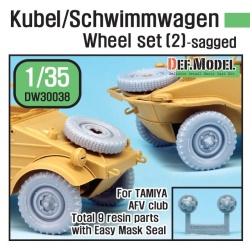 DEF.MODEL, WWII Kubel/Schwimmwagen Wheel set (2) (for Tamiya), DW30038, 1:35