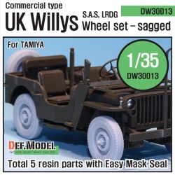 DEF.MODEL, WW2 UK Commando/SAS Jeep Wheel set, DW30013, 1:35