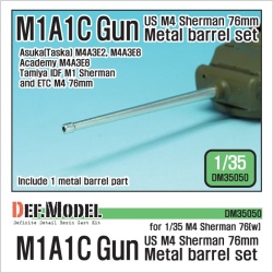 DEF.MODEL, DM35050, US M4 Sherman M1A1C Gun metal barrel set,1:35