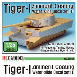 DEF.MODEL, DD35004, Tiger-I Mid,Late Zimmerit Decal set  1, 1:35