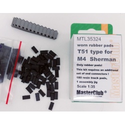 MasterClub MTL35324, SCALE 1/35,WORN RUBBER PADS T51 TYPE for M4SHERMAN/ M3 /RAM